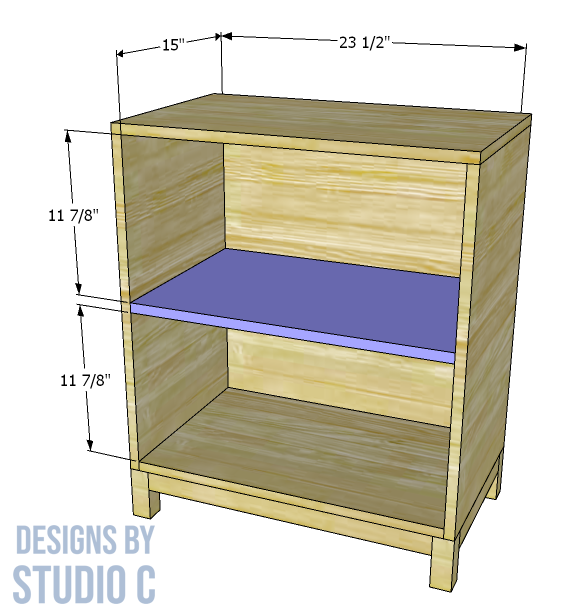 Blaire 50 Double 3-Drawer Storage with Shelves