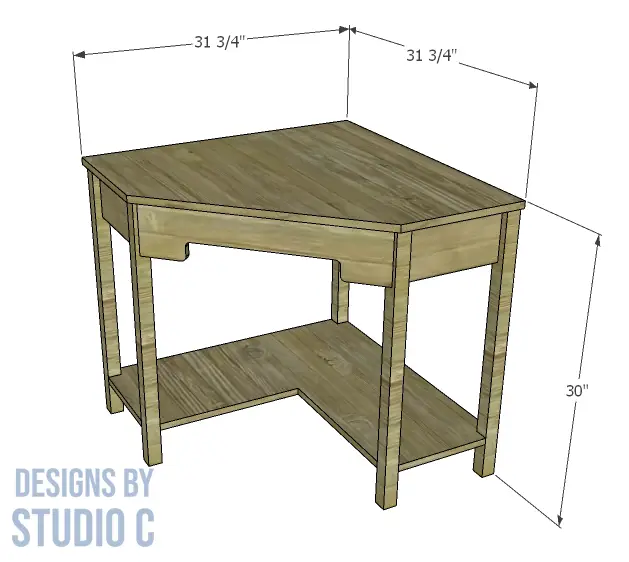 build plain corner desk _ dimensions