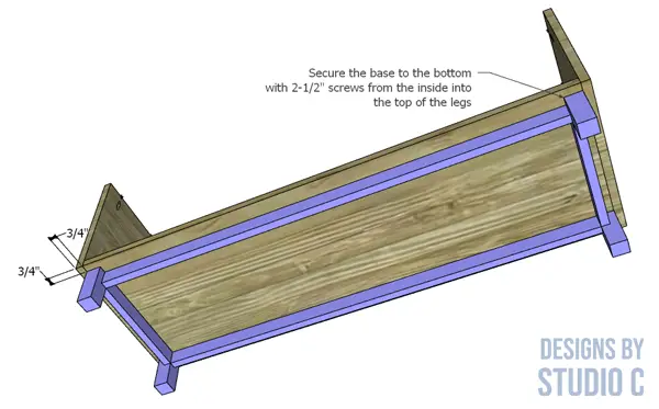 build baker cubby bench _ base attached