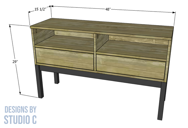 build linear console table _ dimensions