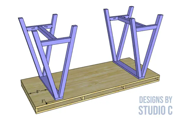 build sawhorse leg table _ securing legs