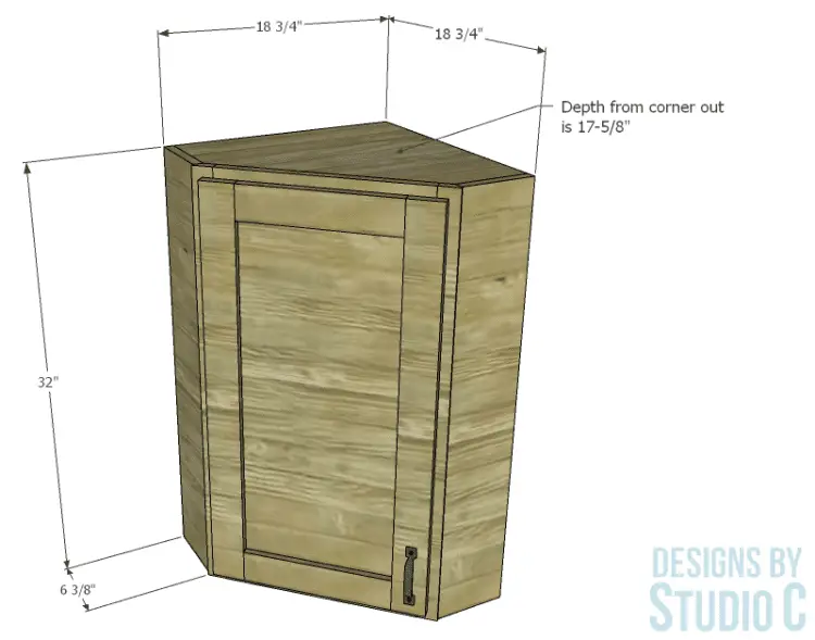 Build a Shallow Corner Cabinet dimensions