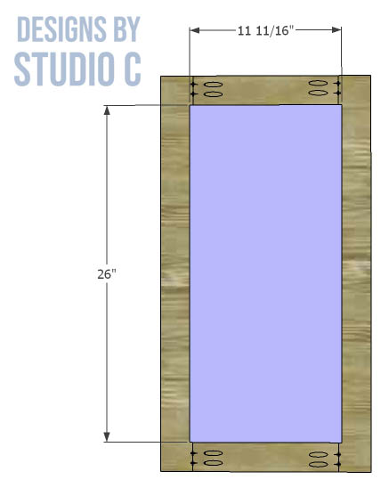 shallow corner cabinet door panel