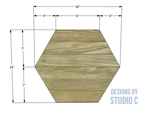 build hexagon end table top and bottom