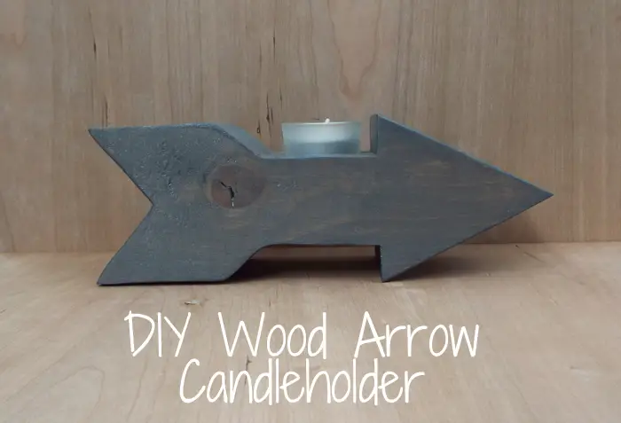 DIY wood arrow candleholder