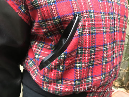 wool leather bomber jacket _pocket welt
