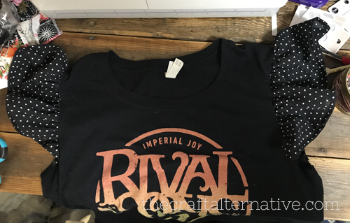 adding flirty sleeves to a t-shirt for a new look