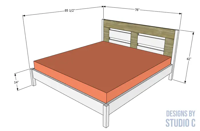 build chunky modern king bed dimensions