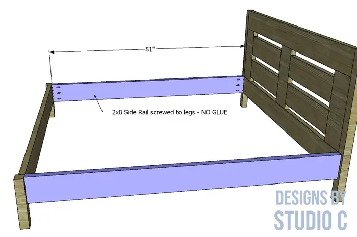 build chunky modern king bed side rails