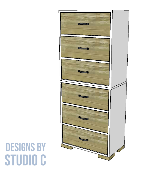 build a calvin 3 drawer storage cabinet stacked