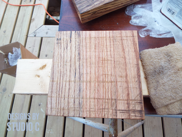 DIY Speaker Stand Makeover wood slab