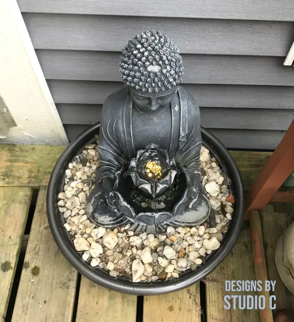water fountain upgrade with rock