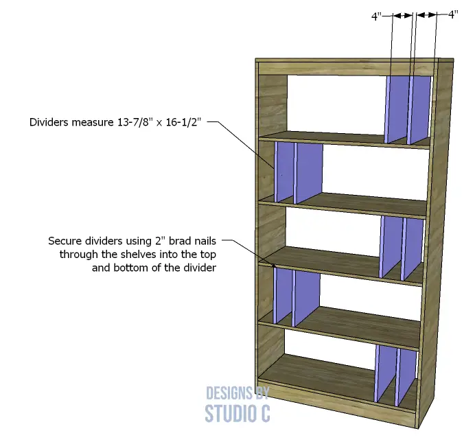 build elwyn bookcase optional cubby dividers