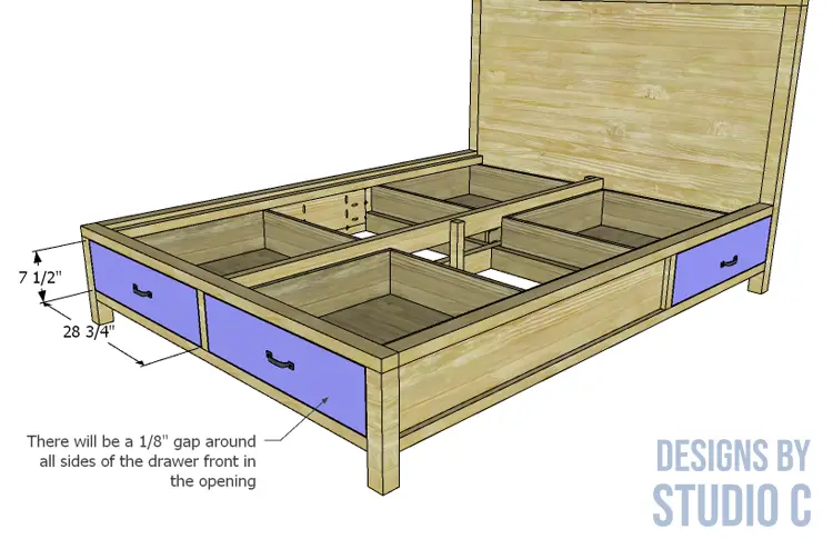 build everley queen bed drawer fronts