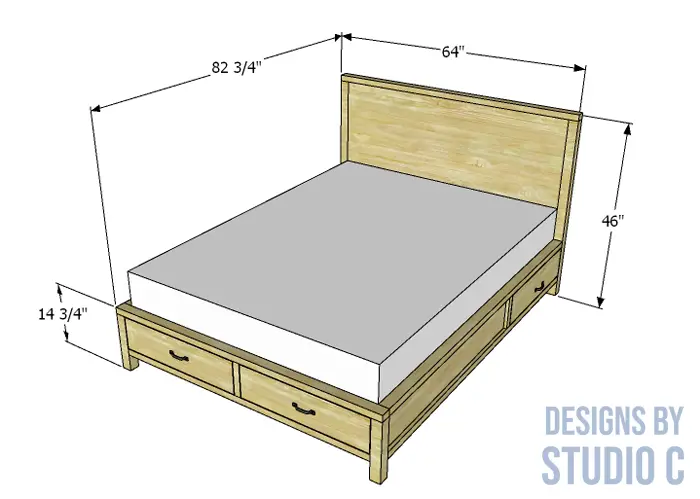 build everley queen bed dimensions