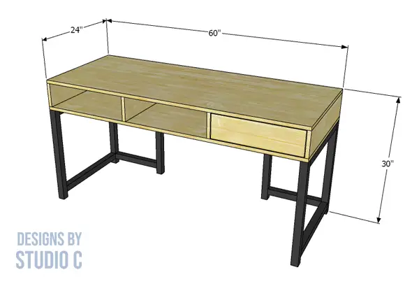 build 24 inch mobeley desk dimensions