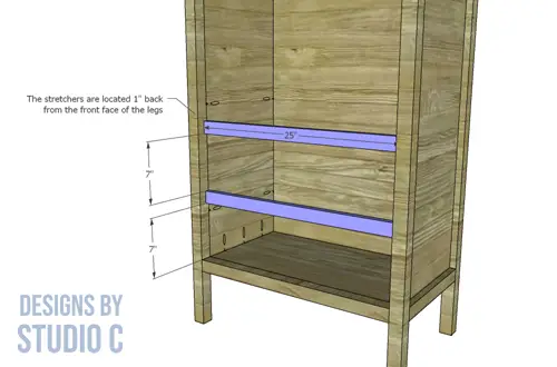 build sudbury storage cabinet lower stretchers