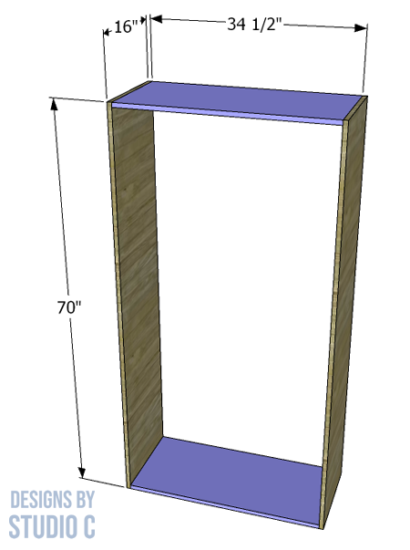 build notched tall bookcase case