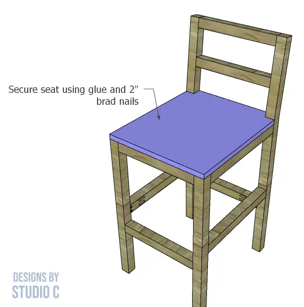 Build the Daya Low Back Bar Stool_seat attached