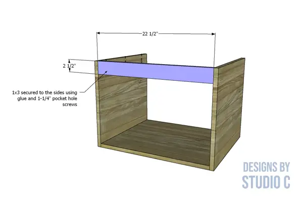 build floating wooden vanity front stretcher
