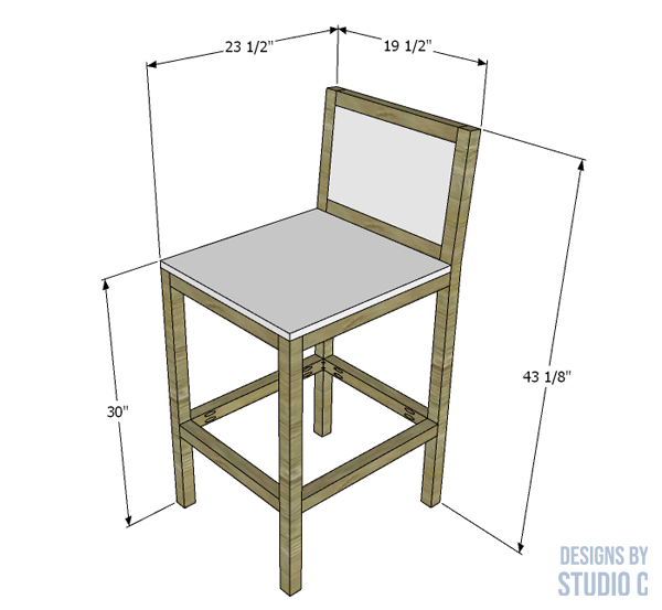 build freeman bar stool dimensions