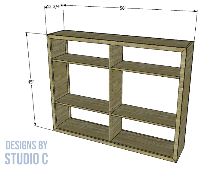 build folsom console bookcase dimensions