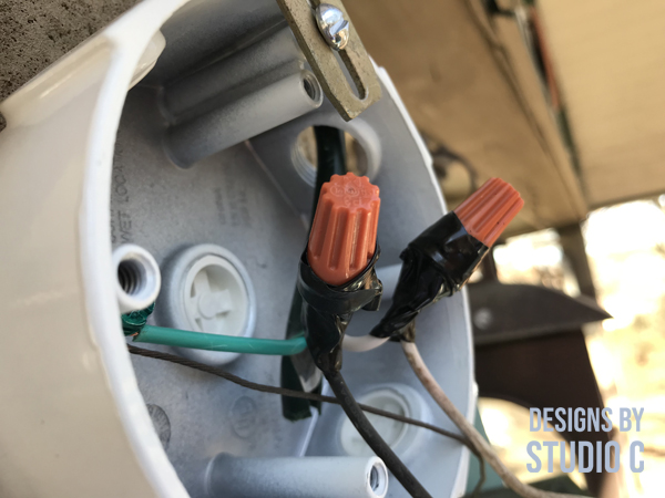 convert wired light to plug in wires connected to fixture
