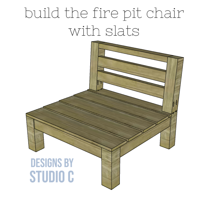 build fire pit chair slatted seat