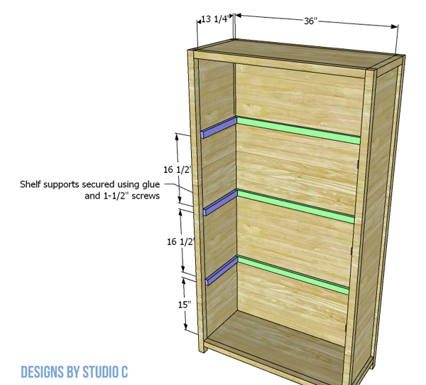 build the alpha dining cabinet shelf supports