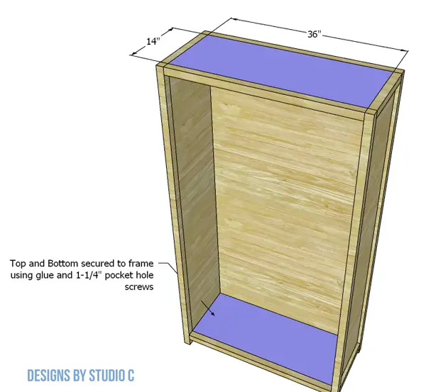 build the alpha dining cabinet top and bottom panels