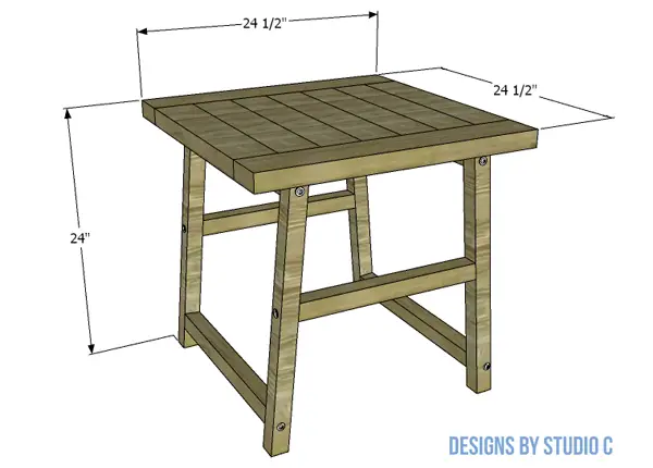 build cornelia end table dimensions