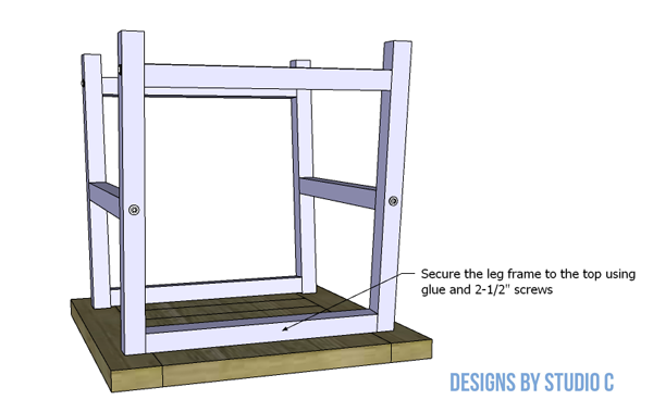 build cornelia end table securing leg frame to underside of top