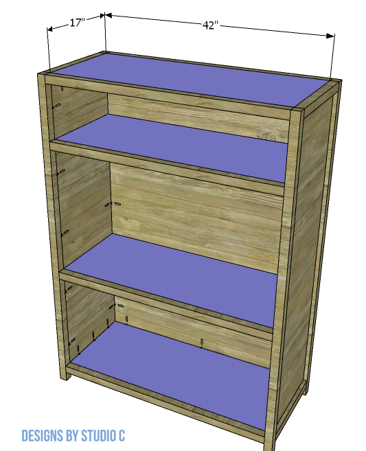 build victoria three drawer dresser top, bottom, shelves