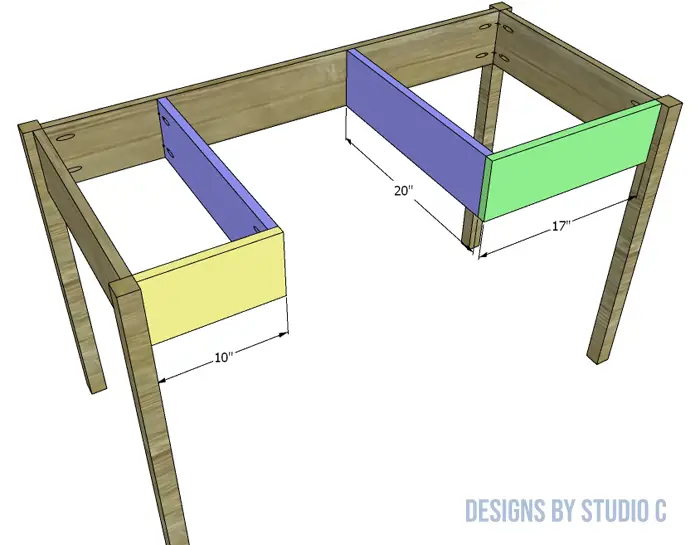 build a vivian desk main desk apron and slide supports