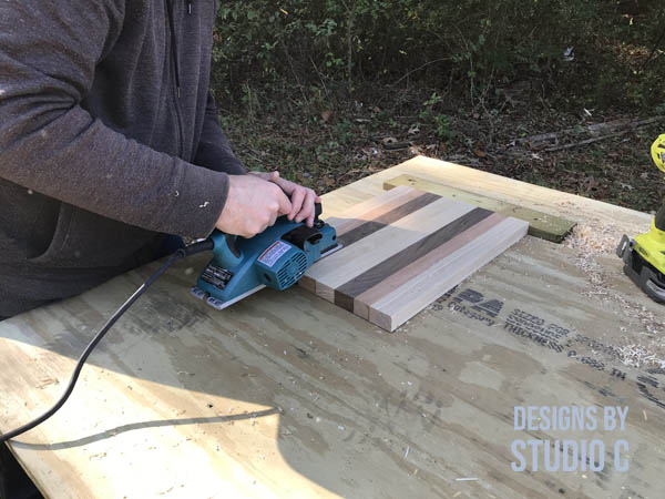 diy cutting board kit using hand planer