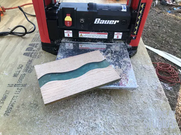how to make a cutting board with resin piece through planer