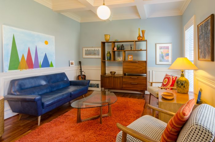 mid century modern color palette living space