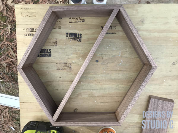 easy to build hexagon wall shelf divider cut to fit
