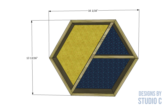 easy to build hexagon wall shelf dimensions