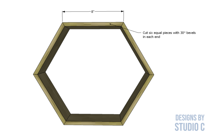 easy to build hexagon wall shelf frame
