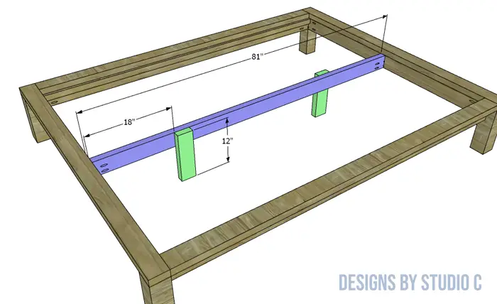DIY Queen Platform Bed Frame center support