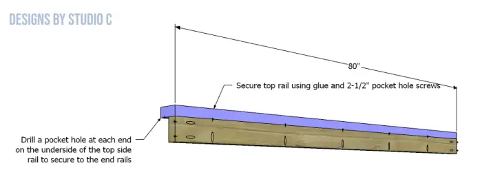 DIY Queen Platform Bed Frame top side rails