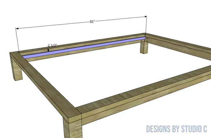DIY Queen Platform Bed Frame slat supports