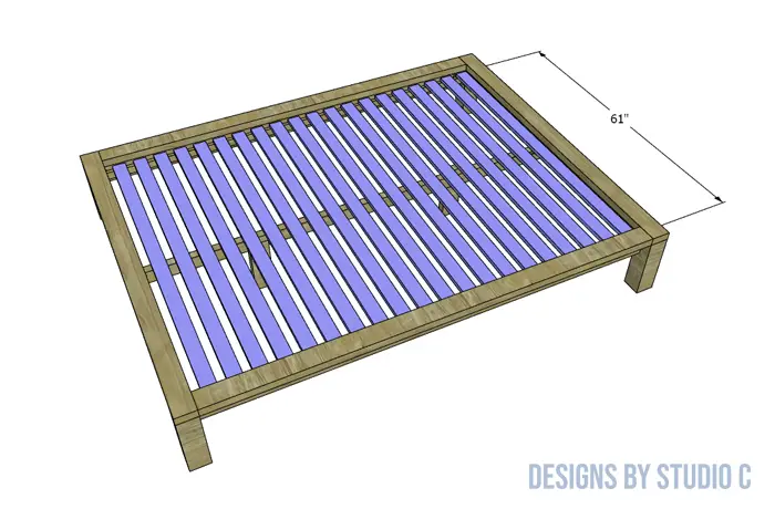 DIY Queen Platform Bed Frame slats