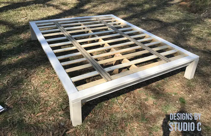DIY Queen Platform Bed Frame image without mattress