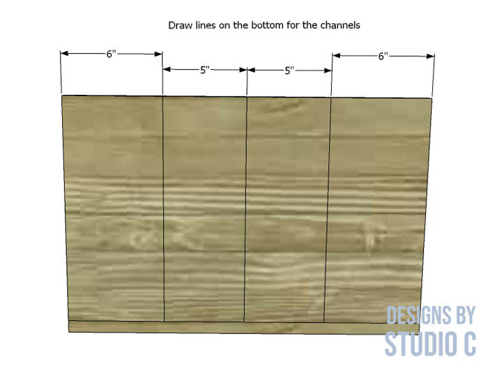 How to Make a Clamping Board for Glue Ups image showing lines drawn on back