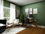 designing the perfect home office desk in corner with green walls