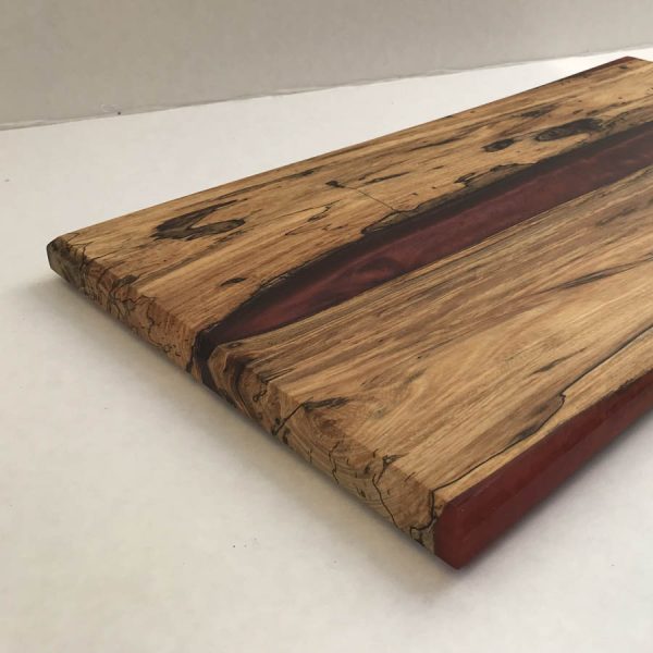 wood resin serving board merlot edge view