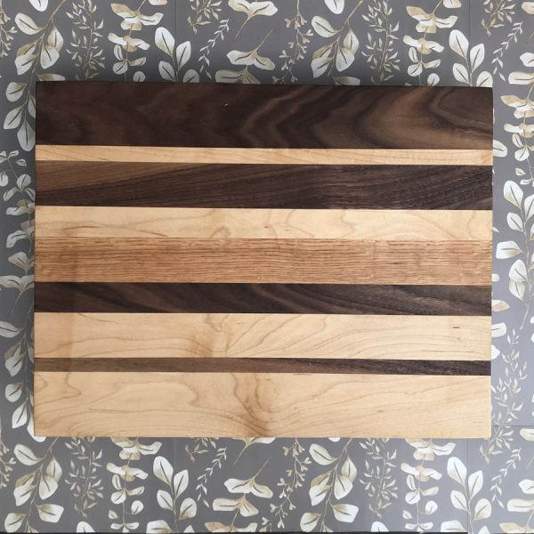 large hardwood cutting board gradient stripe