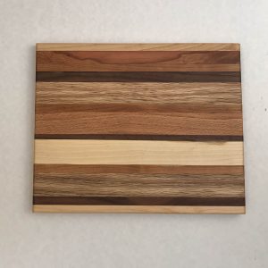 small hardwood chopping block top view